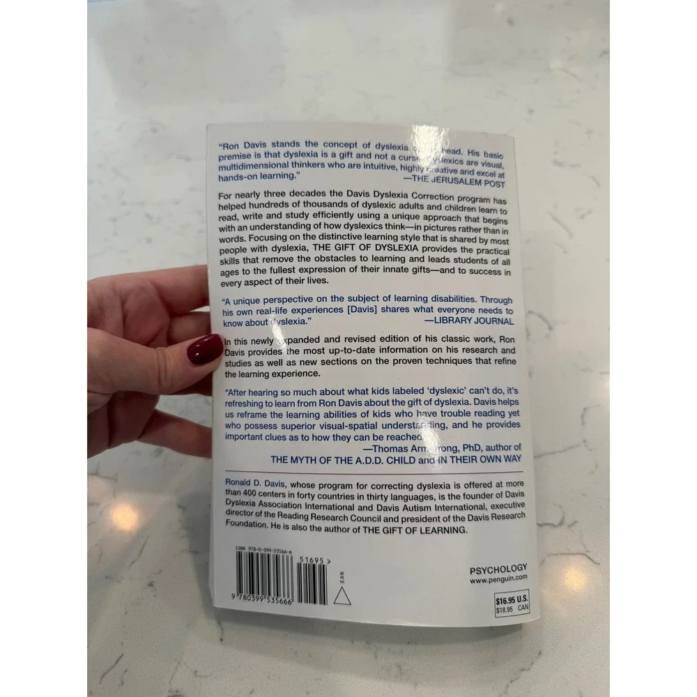 The Gift of Dyslexia Ronald D Davis Revised Expanded Edition Paperback Book